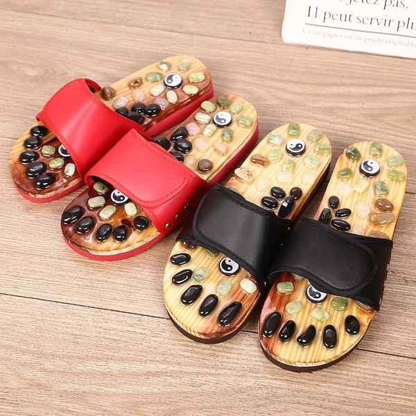 slippers pebble massage summer men and women soles acupoint pedicure shoes health magnet wood bottom non-slip couples sandals an, Black
slippers pebble massage summer men and women soles acupoint pedicure shoes health magnet wood bottom non-slip couples sandals an, Black