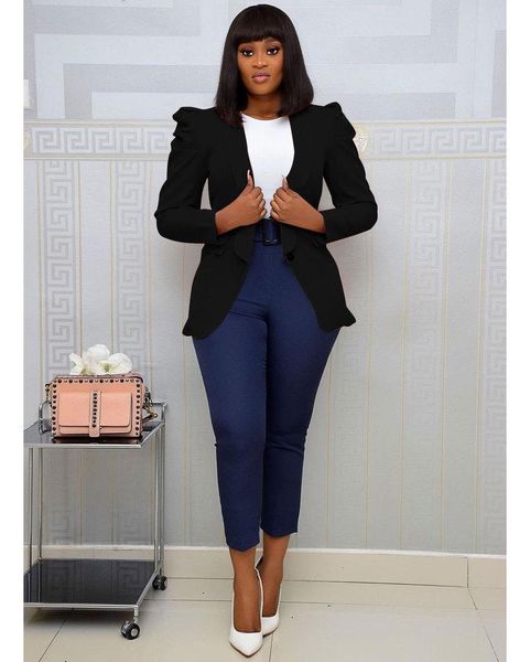 women's suits & blazers fashion women solid colors single button office blazer elegant long sleeve commute business suit 2021 spring au, White;black
women's suits & blazers fashion women solid colors single button office blazer elegant long sleeve commute business suit 2021 spring au, White;black