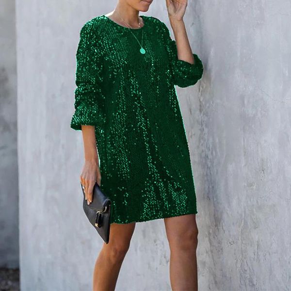 casual dresses round neck sequins patchwork mini autumn dress women loose waist lantern sleeve lady solid long party, Black;gray
casual dresses round neck sequins patchwork mini autumn dress women loose waist lantern sleeve lady solid long party, Black;gray
