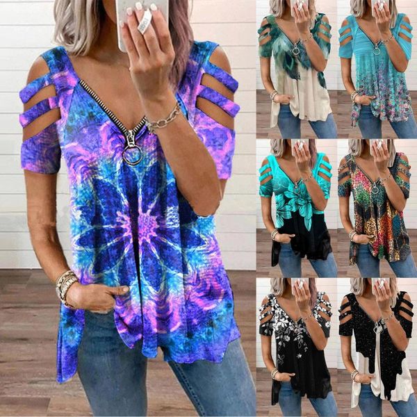 women's blouses & shirts plus size harajuku t shirt summer v-neck zipper pullover print short-sleeved loose blouse vetement femme 2021, White
women's blouses & shirts plus size harajuku t shirt summer v-neck zipper pullover print short-sleeved loose blouse vetement femme 2021, White