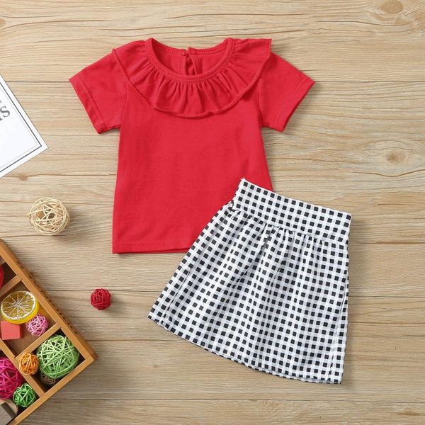 toddler kids baby girls clothes solid ruffles tee t-shirt plaid skirts set outfits comfortable children's clothing sets, White
toddler kids baby girls clothes solid ruffles tee t-shirt plaid skirts set outfits comfortable children's clothing sets, White