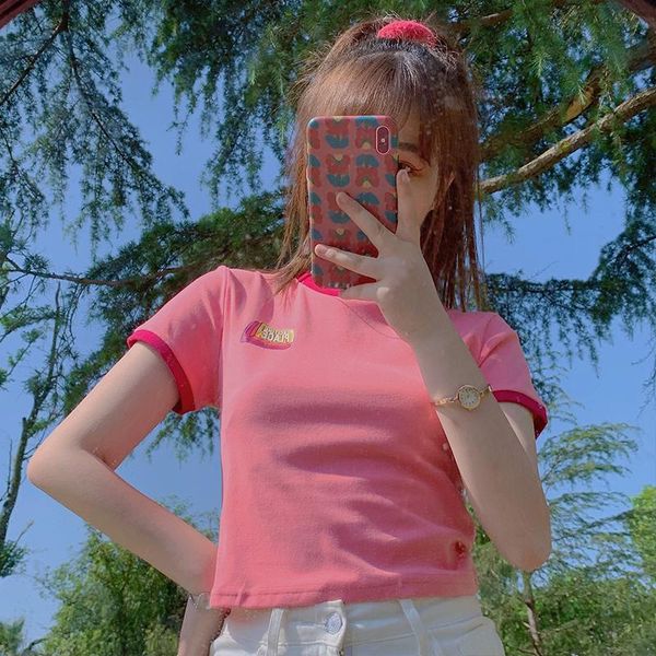 women's t-shirt 2021 summer korean short-sleeved clothes bf style self-cultivation all-match blouse pink ins, White
women's t-shirt 2021 summer korean short-sleeved clothes bf style self-cultivation all-match blouse pink ins, White