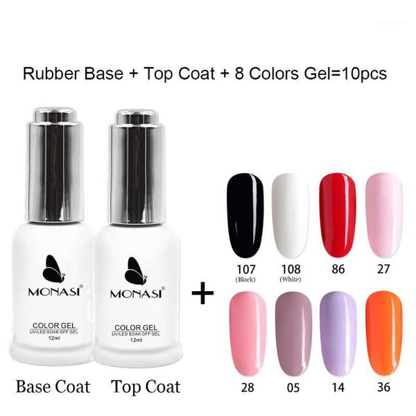 10pcs gel nail polish set ,rubber base and no wipe coat ,8 colors varnish 2021 arrival manicure1, Red;pink
10pcs gel nail polish set ,rubber base and no wipe coat ,8 colors varnish 2021 arrival manicure1, Red;pink