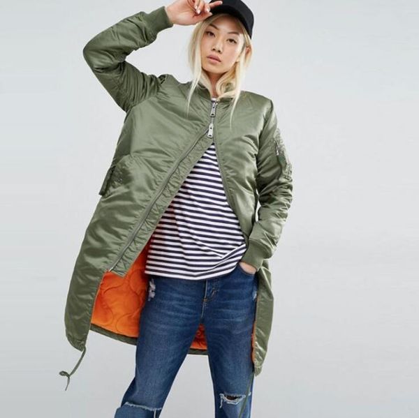 women's fashion winter long jackets female coat casual military olive green bomber jacket women basic coats, Black;brown
women's fashion winter long jackets female coat casual military olive green bomber jacket women basic coats, Black;brown
