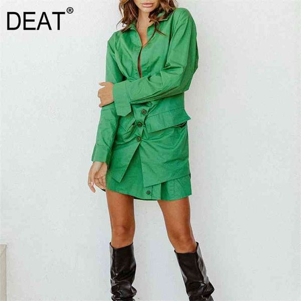 deat new spring and summer fashion women clothes turn-down collar full sleeves single breasted cotton spliced dress 210430, Black;gray
deat new spring and summer fashion women clothes turn-down collar full sleeves single breasted cotton spliced dress 210430, Black;gray