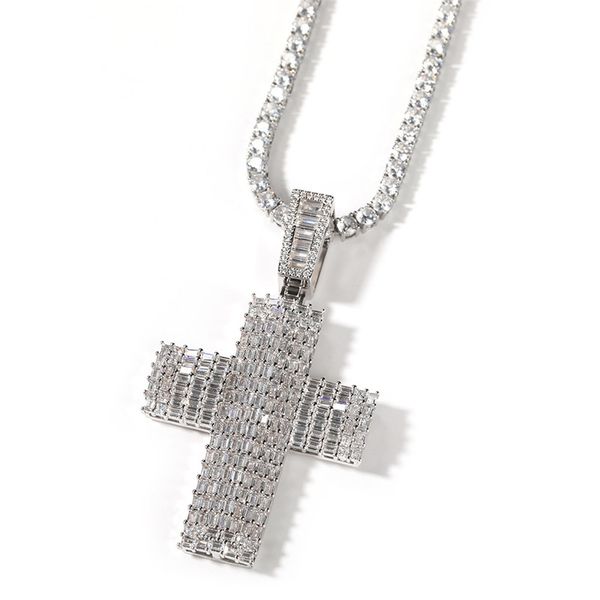 hip hop punk jewelry square zirconium diamond cross pendant street trendy cool men's necklace, Silver
hip hop punk jewelry square zirconium diamond cross pendant street trendy cool men's necklace, Silver