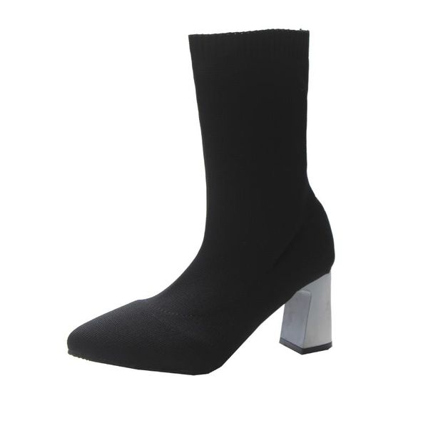 boots fashion ankle elastic sock chunky high heels stretch women autumn booties pointed toe pump size 40 41 a275, Black
boots fashion ankle elastic sock chunky high heels stretch women autumn booties pointed toe pump size 40 41 a275, Black