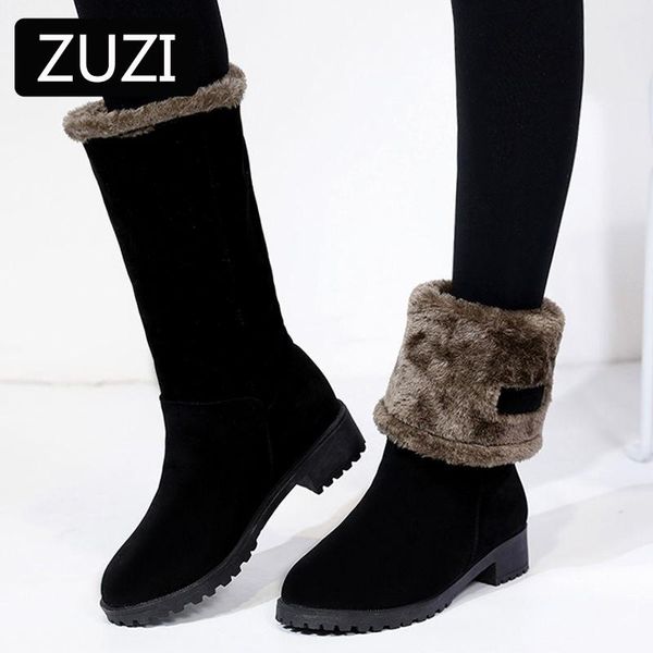 boots zuzi 2021 high-tube snow women's thick fashion all-match velvet cotton mid-heel, Black
boots zuzi 2021 high-tube snow women's thick fashion all-match velvet cotton mid-heel, Black
