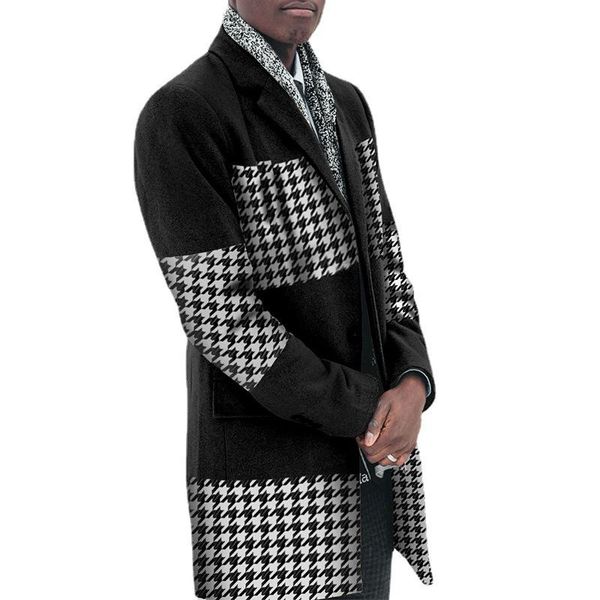 men's wool & blends fashion woolen coat jacket patchwork casual trench winter long, Black
men's wool & blends fashion woolen coat jacket patchwork casual trench winter long, Black