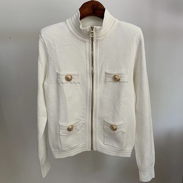 european and american autumn star same style lion button cardigan sweater, White;black
european and american autumn star same style lion button cardigan sweater, White;black