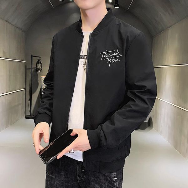 men's jackets 2021 spring autumn casual coat solid fashion slim bomber jacket men overcoat embroidery baseball top, Black;brown
men's jackets 2021 spring autumn casual coat solid fashion slim bomber jacket men overcoat embroidery baseball top, Black;brown