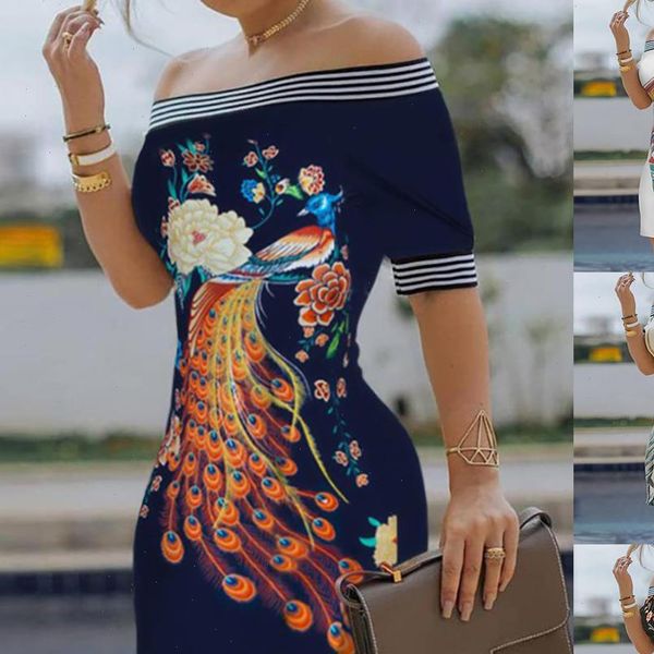2351078 short sleeve womens dresses off shoulder floral peacock print bodycon mini match with heels, Black;gray
2351078 short sleeve womens dresses off shoulder floral peacock print bodycon mini match with heels, Black;gray
