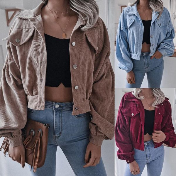 women's jackets ins wind autumn and winter lantern long-sleeved corduroy casual short coat jacket, Black;brown
women's jackets ins wind autumn and winter lantern long-sleeved corduroy casual short coat jacket, Black;brown