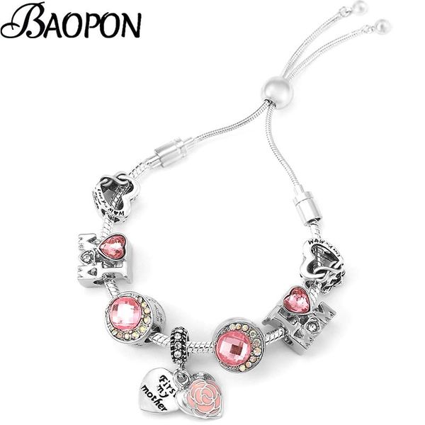 charm bracelets baopon romantic i love mom beads with first my mother pendant bangles for women jewelry gift, Golden;silver
charm bracelets baopon romantic i love mom beads with first my mother pendant bangles for women jewelry gift, Golden;silver