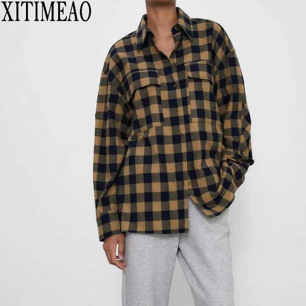 za spring autumn women korean simple style loose long sleeve plaid shirt casual chic xitimeao 210602, White
za spring autumn women korean simple style loose long sleeve plaid shirt casual chic xitimeao 210602, White