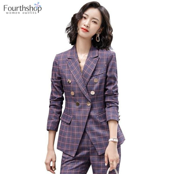 fashion plaid pants suits women autumn winter 2021 plus size blazer set office lady 2 pieces sets business work uniform clothing women', White
fashion plaid pants suits women autumn winter 2021 plus size blazer set office lady 2 pieces sets business work uniform clothing women', White