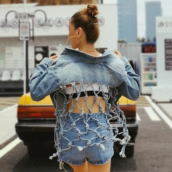 women backless jean jacket long sleeve tassel bandages summer denim coat female fashion tide 20962 women's jackets, Black;brown
women backless jean jacket long sleeve tassel bandages summer denim coat female fashion tide 20962 women's jackets, Black;brown