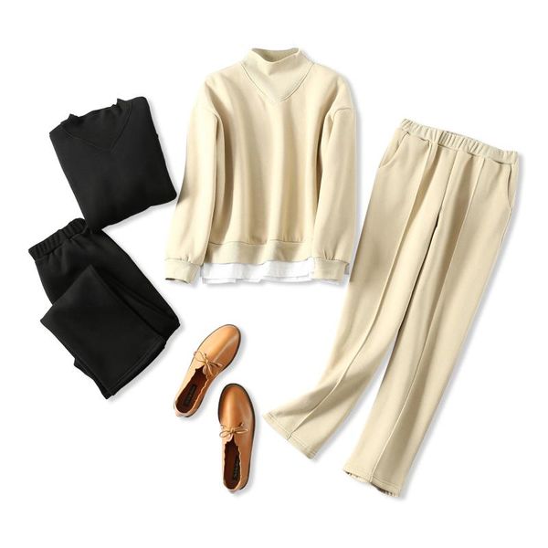 women's two piece pants 2021 autumn winter tracksuit casual fashion half turtleneck sweatshirt and long suit set sportswear, White
women's two piece pants 2021 autumn winter tracksuit casual fashion half turtleneck sweatshirt and long suit set sportswear, White