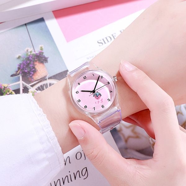 korean version pink girl character literary student gift transparent jelly children wrist watch
korean version pink girl character literary student gift transparent jelly children wrist watch