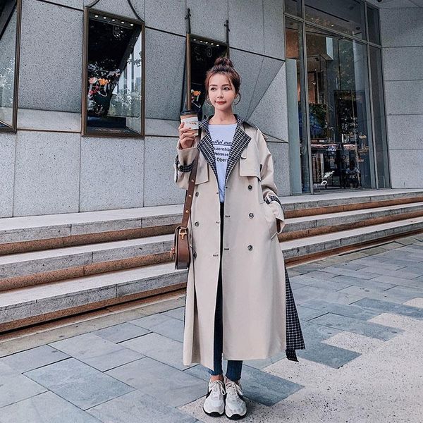 women's trench coats windbreaker korean version loose 2021 spring and autumn long british temperament goddess model small coat, Tan;black
women's trench coats windbreaker korean version loose 2021 spring and autumn long british temperament goddess model small coat, Tan;black