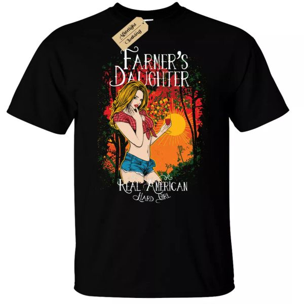 farmers daughter t shirt man usa pinup american, White;black
farmers daughter t shirt man usa pinup american, White;black