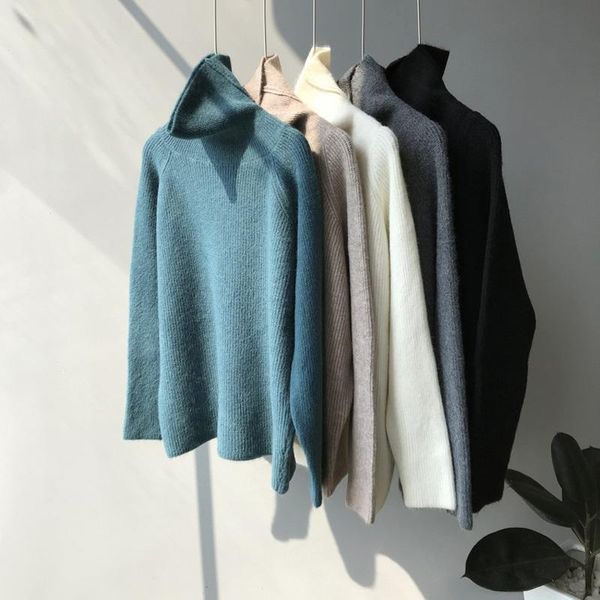 women's sweaters winter 2021 women sweet cashmere sweater thick high neck long thickening slim feminino gray white knitwear, White;black
women's sweaters winter 2021 women sweet cashmere sweater thick high neck long thickening slim feminino gray white knitwear, White;black