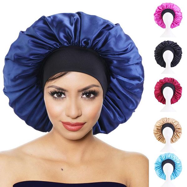 beanie/skull caps women satin sleep hair protection cover elastic solid color hairdressing shower cap night hat bonnet fashion home decor, Blue;gray
beanie/skull caps women satin sleep hair protection cover elastic solid color hairdressing shower cap night hat bonnet fashion home decor, Blue;gray
