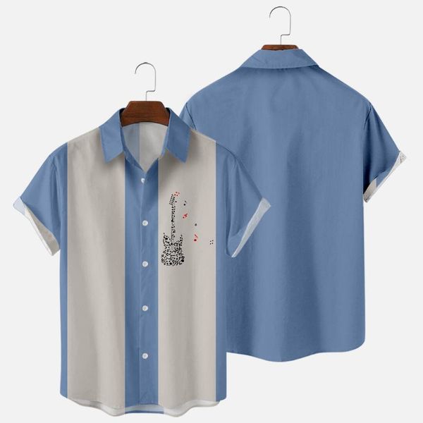 men's casual shirts 2021 summer guitar stripe 3d digital printing trend loose short-sleeved shirt top, White;black
men's casual shirts 2021 summer guitar stripe 3d digital printing trend loose short-sleeved shirt top, White;black