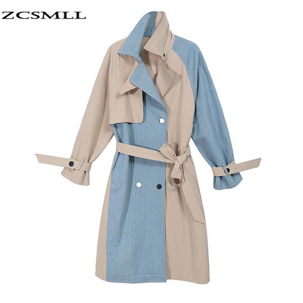 women's trench coats zcsmll womens fashion clothes patchwork color long sleeve korean loose big size 2021 autumn winter coat, Tan;black
women's trench coats zcsmll womens fashion clothes patchwork color long sleeve korean loose big size 2021 autumn winter coat, Tan;black