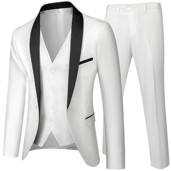men's suits & blazers black men autumn wedding party three pieces set large size 5xl 6xl male blazer coat pants and vest fashion slim f, White;black
men's suits & blazers black men autumn wedding party three pieces set large size 5xl 6xl male blazer coat pants and vest fashion slim f, White;black