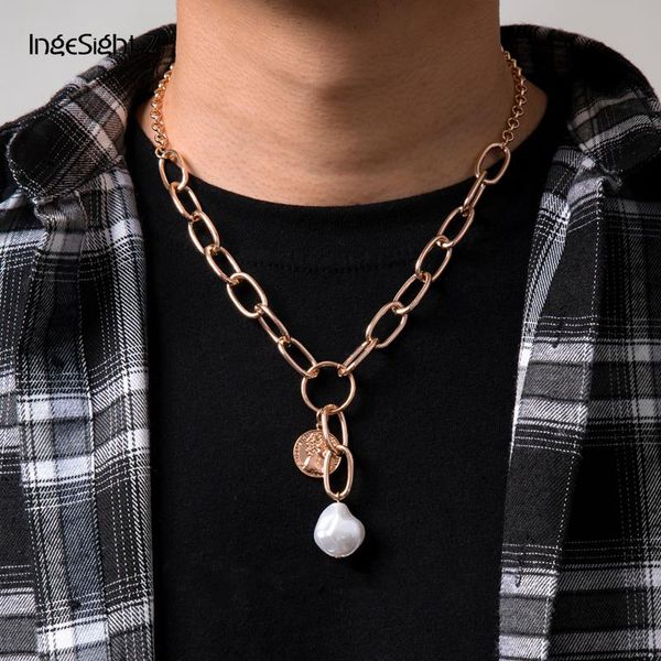 ingesight.z punk baroque imitation pearl chunky thick choker necklace carved coin pendant necklaces for women 2021 jewelry chains, Silver
ingesight.z punk baroque imitation pearl chunky thick choker necklace carved coin pendant necklaces for women 2021 jewelry chains, Silver