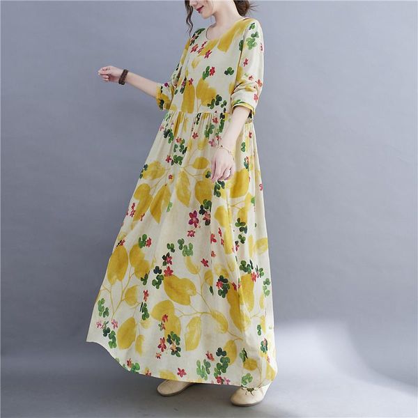 casual dresses 2021 arrival cotton linen long sleeve loose autumn dress print floral vintage maxi women spring, Black;gray
casual dresses 2021 arrival cotton linen long sleeve loose autumn dress print floral vintage maxi women spring, Black;gray