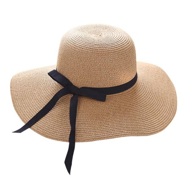 wide brim hats elegant style summer large straw hat floppy black white sun cap beach foldable 2021 for women lady, Blue;gray
wide brim hats elegant style summer large straw hat floppy black white sun cap beach foldable 2021 for women lady, Blue;gray