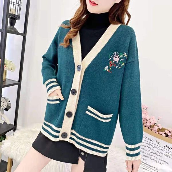 women's knits & tees 2021 autumn and winter net red knitted cardigan iadies fashion ioose embroidered sweater coat top, White
women's knits & tees 2021 autumn and winter net red knitted cardigan iadies fashion ioose embroidered sweater coat top, White