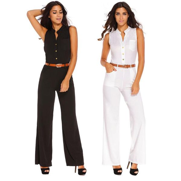 women's jumpsuits & rompers 8 colors fashion streetwear belted jumpsuit sleeveless summer casual women bodycon bodysuit wide loose pant, Black;white
women's jumpsuits & rompers 8 colors fashion streetwear belted jumpsuit sleeveless summer casual women bodycon bodysuit wide loose pant, Black;white
