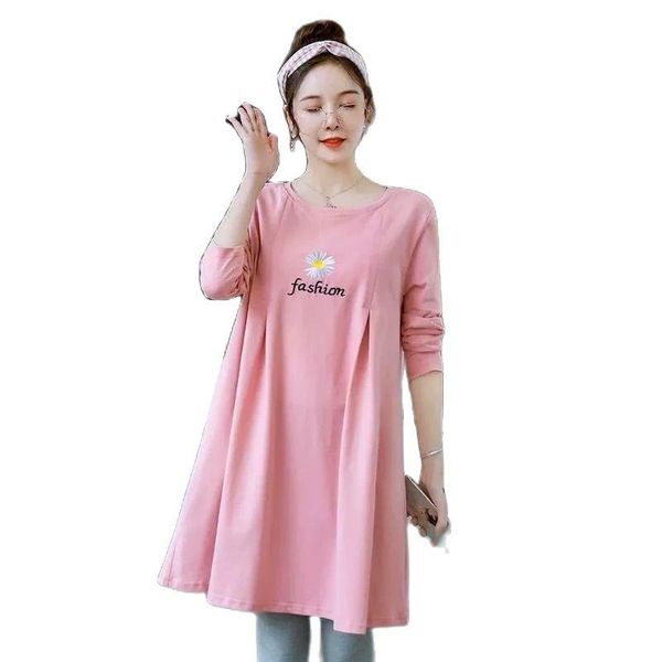 maternity dresses spring and autumn milk silk dress korean version fashion printed mid-length skirt solid color casual clothes, White
maternity dresses spring and autumn milk silk dress korean version fashion printed mid-length skirt solid color casual clothes, White