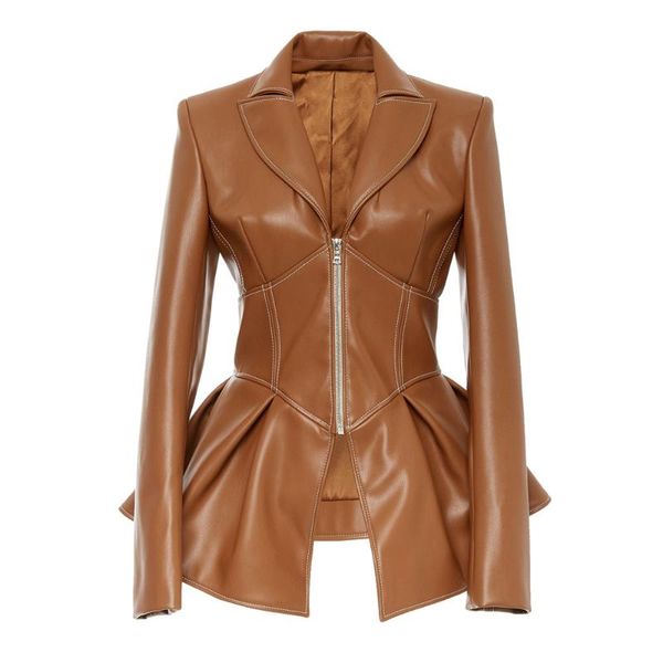 women's leather & faux brown women pu jacket black gothic pleated coat 2021 autumn winter motorcycle jackets lady biker outerwear
women's leather & faux brown women pu jacket black gothic pleated coat 2021 autumn winter motorcycle jackets lady biker outerwear