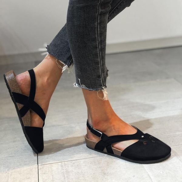 sandals women woman summer solid color buckle strap shoes hollow comfort non slip flats footwear ladies casual fashion 2021, Black
sandals women woman summer solid color buckle strap shoes hollow comfort non slip flats footwear ladies casual fashion 2021, Black