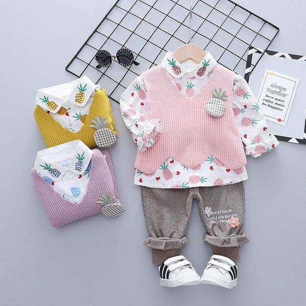 clothing sets children's clothes baby long sleeve printed shirt pineapple doll sweater vest harem pants 3-piece set kids fashion girls, White
clothing sets children's clothes baby long sleeve printed shirt pineapple doll sweater vest harem pants 3-piece set kids fashion girls, White