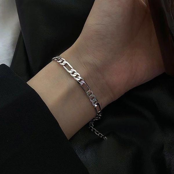 link, chain luxury figaro plat bracelets hollow out trendy temperament silmple punk charm bracelet for women men jewelry gifts 2021, Black
link, chain luxury figaro plat bracelets hollow out trendy temperament silmple punk charm bracelet for women men jewelry gifts 2021, Black