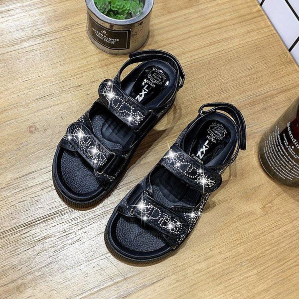women sandals 2021 summer net red fashion sequins open toe casual platform female outdoor beach roman shoes, Black
women sandals 2021 summer net red fashion sequins open toe casual platform female outdoor beach roman shoes, Black