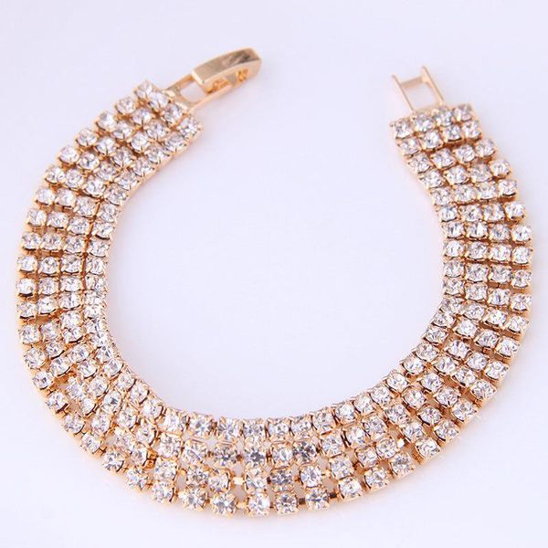 link, chain korean metal crystal wedding bracelet for women gold silver personality stylish fashion jewelry accessories gifts, Black
link, chain korean metal crystal wedding bracelet for women gold silver personality stylish fashion jewelry accessories gifts, Black