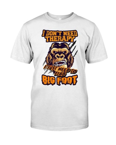 i don't need therapy just need find bigfoot sasquatch hide & seek white t-shirt, White;black
i don't need therapy just need find bigfoot sasquatch hide & seek white t-shirt, White;black
