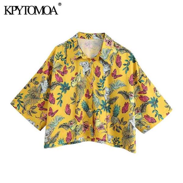 women fashion animal print loose cropped blouses short sleeve button-up female shirts blusas chic 210420, White
women fashion animal print loose cropped blouses short sleeve button-up female shirts blusas chic 210420, White
