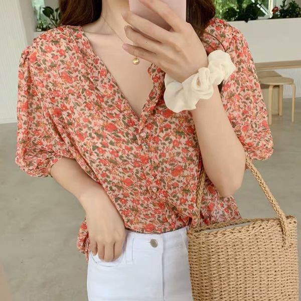 dress cute chiffon summer vintage short sleeves fairy florals loose blouse streetwear slim est women shirts, White
dress cute chiffon summer vintage short sleeves fairy florals loose blouse streetwear slim est women shirts, White