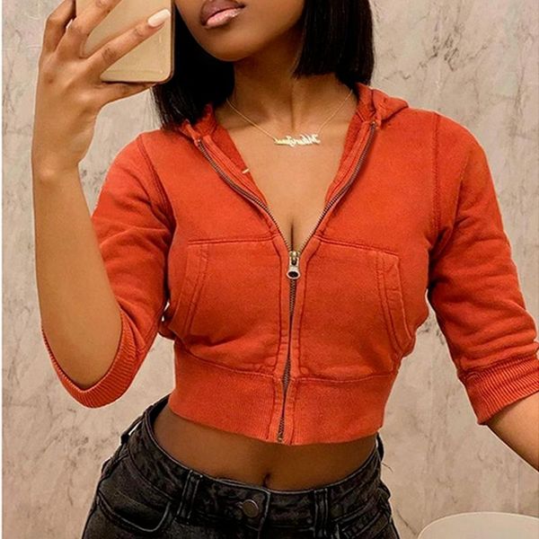women's jackets fashion nine-point long sleeve zipper hoodie ladies autumn and winter clothes streetwear pocket jacket, Black;brown
women's jackets fashion nine-point long sleeve zipper hoodie ladies autumn and winter clothes streetwear pocket jacket, Black;brown