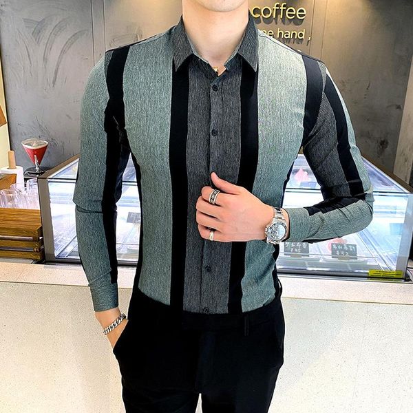 men's casual shirts falling sense shirt long-sleeved spring korean self-cultivation business trend personality mens clothing, White;black
men's casual shirts falling sense shirt long-sleeved spring korean self-cultivation business trend personality mens clothing, White;black