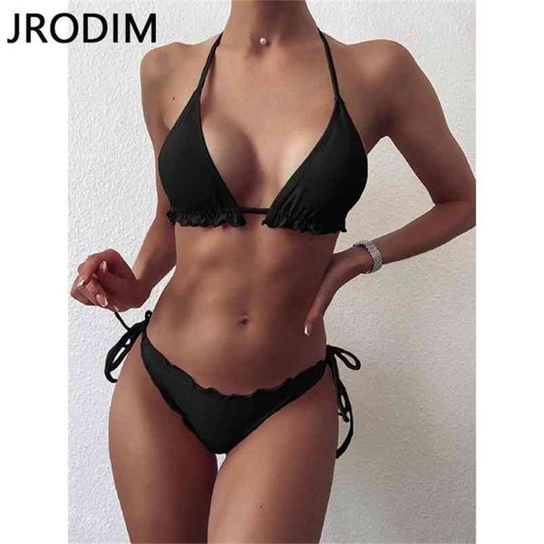 jrodim bikini swimsuit women ruffle swimwear female bandage halter brazilian bathing suit beach wear biquini 210730, White;black
jrodim bikini swimsuit women ruffle swimwear female bandage halter brazilian bathing suit beach wear biquini 210730, White;black