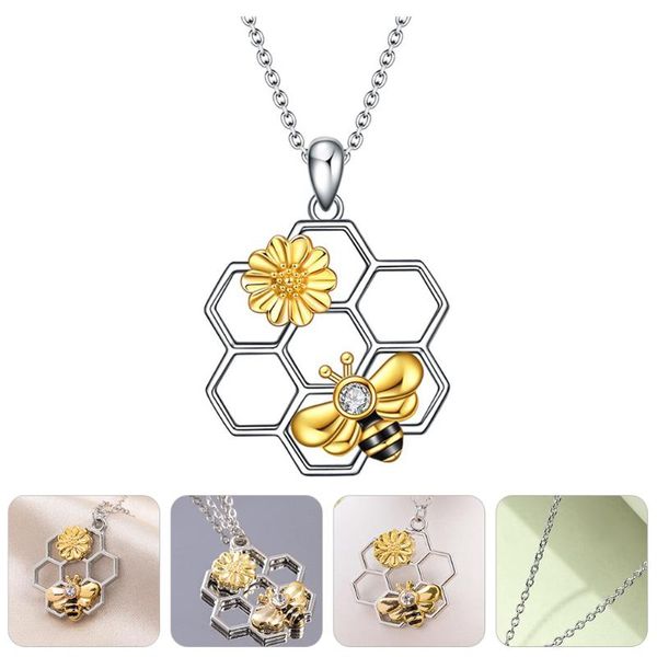pendant necklaces 1pc creative bee neck decoration jewelry temperament necklace, Silver 
pendant necklaces 1pc creative bee neck decoration jewelry temperament necklace, Silver