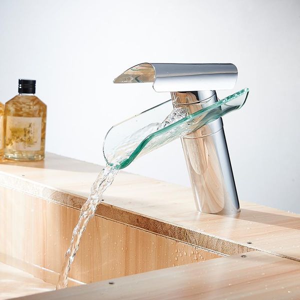 bathroom sink faucets modern waterfall spout glass basin faucet high chrome finish single handle mixer water tap torneira
bathroom sink faucets modern waterfall spout glass basin faucet high chrome finish single handle mixer water tap torneira